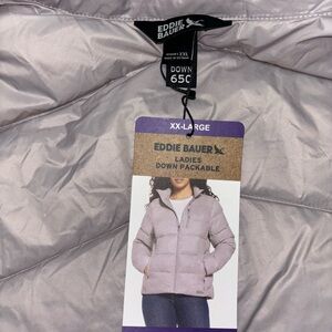Eddie Bauer Ladies Women's Lilac Lavender Down Packable Jacket XXL New
